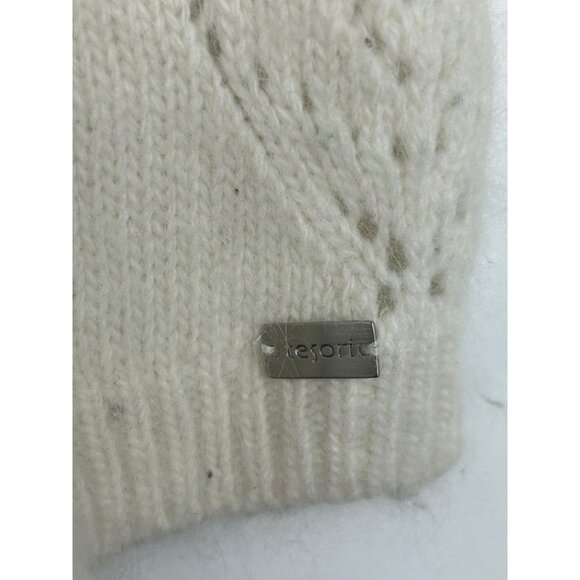 Tesori Womens Ivory Sweater L Diamond Pattern Desing Angora Rabbit & Wool Blend - Picture 10 of 12